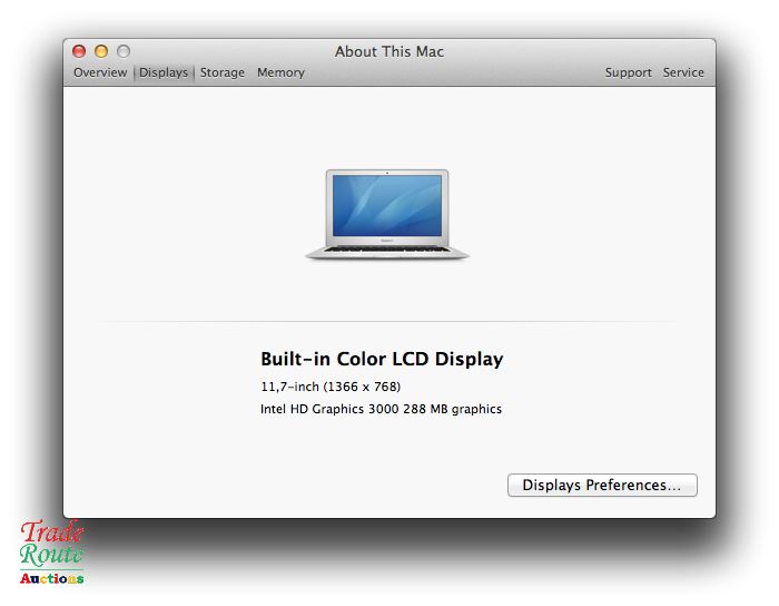MacBook Air 11.6-inch | Core i5 1.6GHz | 2GB RAM | 64GB SSD FLASH  - Macbook Air MID2011