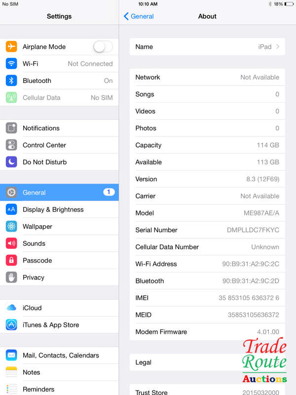 Apple iPad Air 9.7-inch | ME987AE/A | 128GB | WiFi + 4G CELLULAR | A1475 | RETINA DISPLAY
