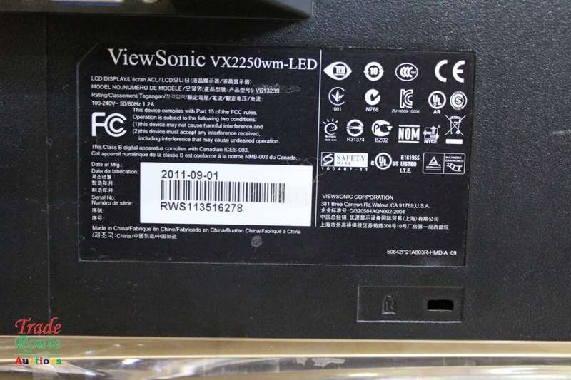 ViewSonic vx2250 VS13239 21.5-inch Widescreen LED Monitor 1080P FULL HD [ NO STAND ]