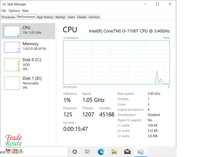 HP Desktop 460-p2xx Computer - Core i3 7100T 3.4GHz - 4GB RAM - 1TB HDD