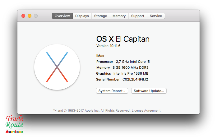 iMAC Stylish | 21.5 INCH | Core i5 2.7GHz | 8GB RAM | 1TB HDD  * ULTRASLIM * Intel Iris Pro Graphics
