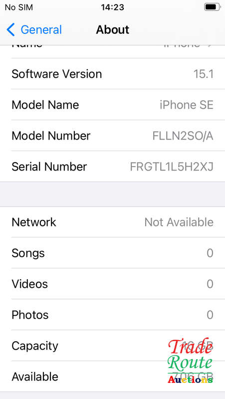 APPLE IPHONE SE | FLLN2SO/A | A1723 | FINGERPRINT ID | SMART PHONE