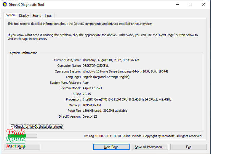 Acer Aspire E1-571 15.6` Laptop | Intel Core i3 3110M 2.4GHz | 4GB RAM | 500GB HDD - LOW BATTERY