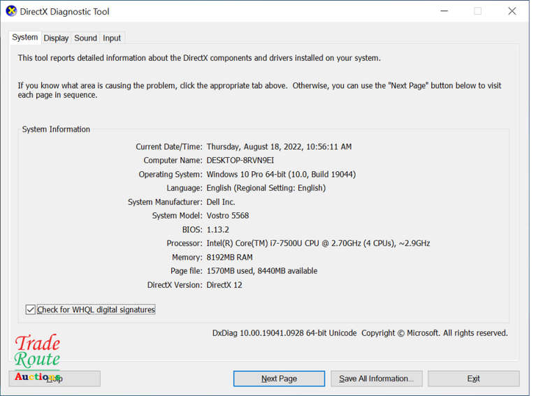PLZ READ -- Dell Vostro 5568 15.6` LAPTOP | Intel Core i7 7500U 7th Gen 2.7GHz | 8GB RAM | 250GB SSD