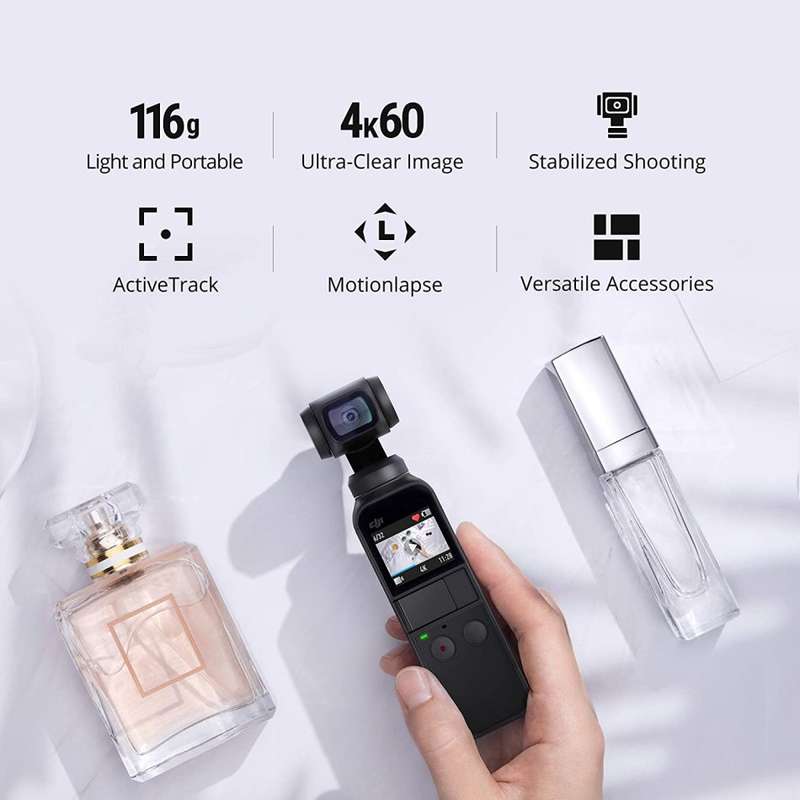 DJI Osmo Pocket OT110 - Handheld 3-Axis Gimbal Stabilizer with  Camera 12 MP 1/2.3 CMOS 4K60 Video
