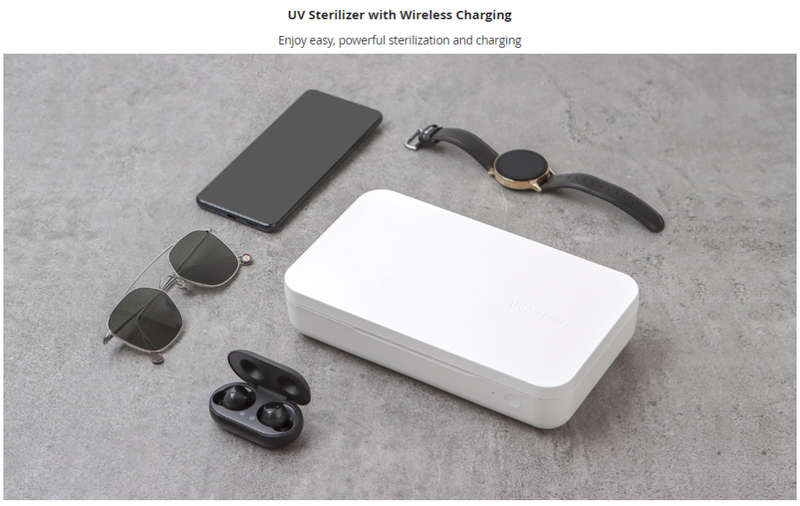 UV Sterilizer with Wireless Charging -  White - designed for Samsung