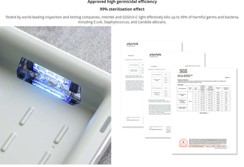 UV Sterilizer with Wireless Charging - White - designed for Samsung