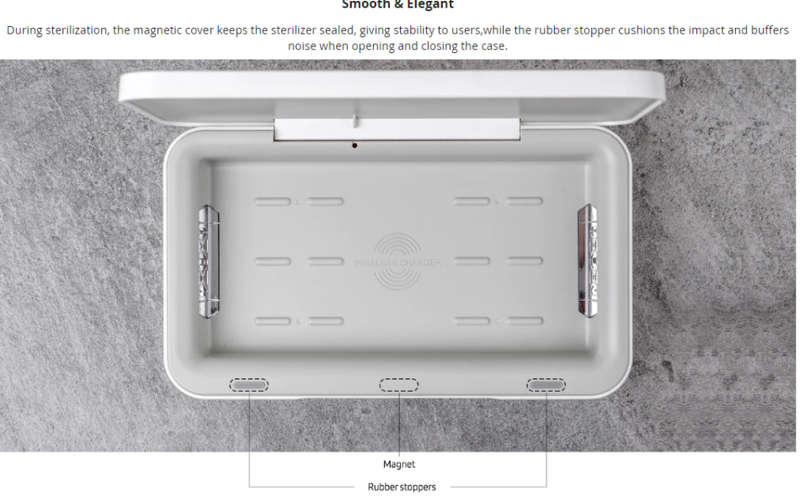 UV Sterilizer with Wireless Charging - White - designed for Samsung