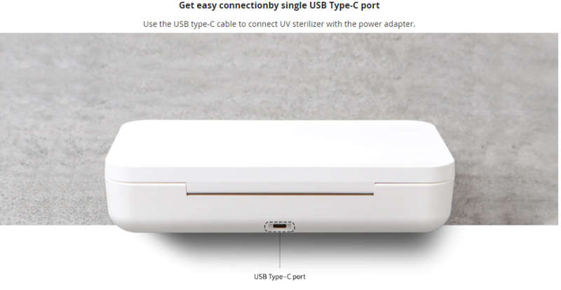 UV Sterilizer with Wireless Charging - White - designed for Samsung