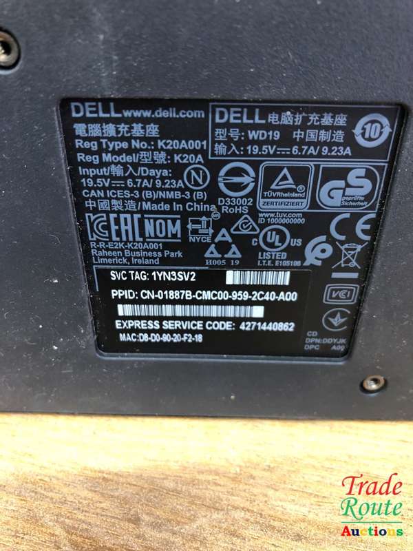 Dell WD19 Docking Station USB-C, HDMI, Dual DisplayPort, - NO POWER ADAPTER