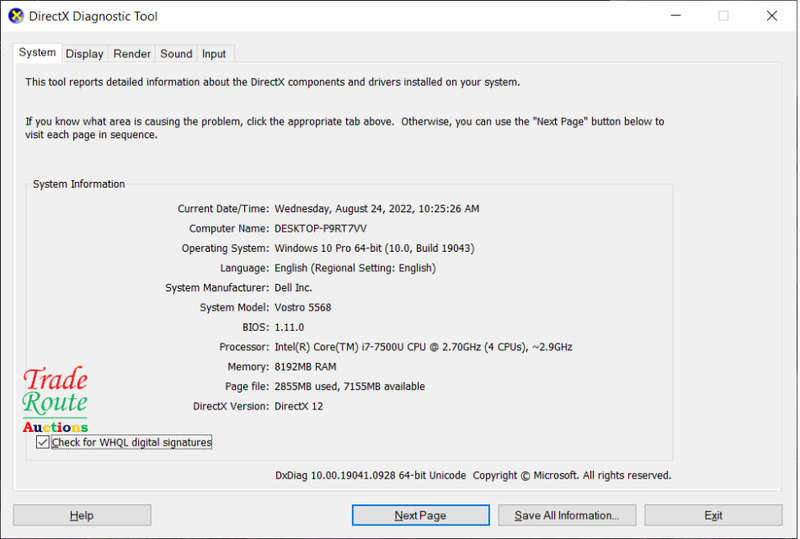 PLZ READ - Dell Vostro 5568 15.6" LAPTOP | Intel Core i7 7500U 7th Gen 2.7GHz | 8GB RAM | 256GB SSD