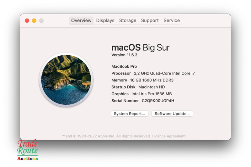 Apple MacBook Pro 15.4-inch  | Core i7 2.2GHz | 16GB RAM | 256GB SSD MID 2015 ** RETINA DISPLAY **