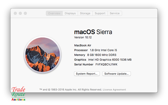 2017 MacBook Air 13.3-inch | Core i5 1.8GHz | 8GB RAM | 128GB SSD MACBOOK AIR 13 INCH