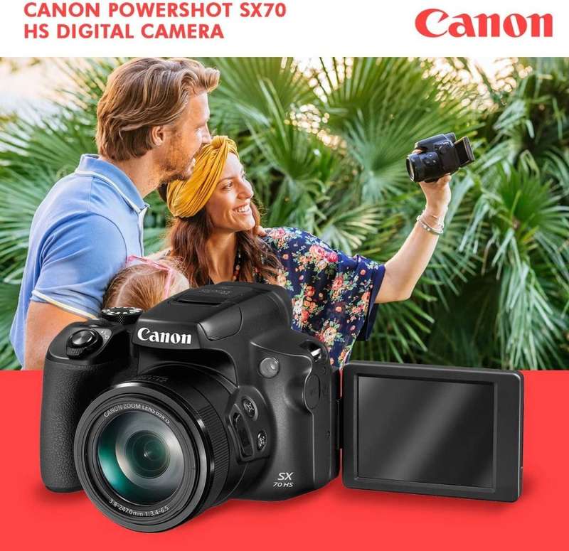 Canon PowerShot SX70 HS 4K 20.3MP 65x Optical Zoom Wi-Fi Digital Camera