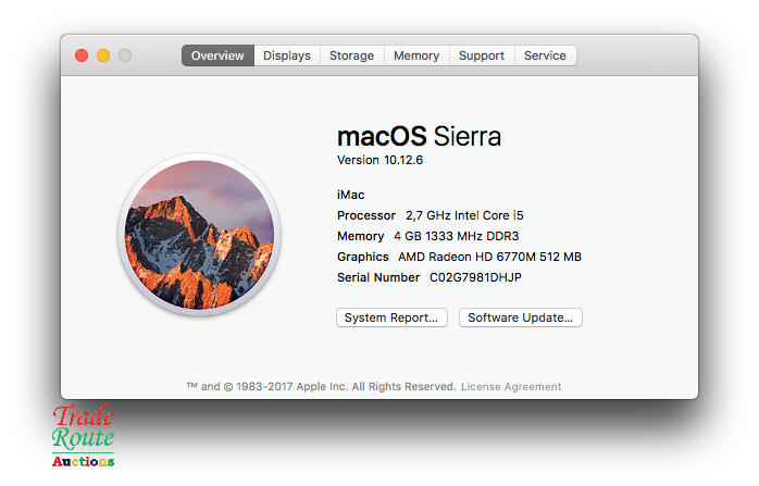 Apple iMAC | 27 INCH | Core i5 2.7GHz 4GB RAM 1TB HDD | All In One Desktop Computer