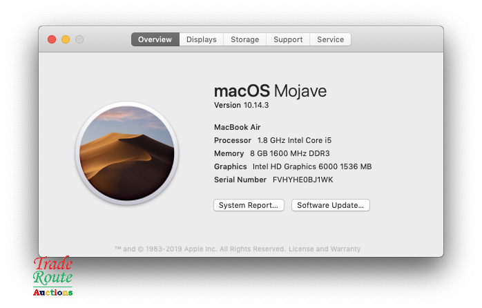 2017 MacBook Air 13.3-inch | Core i5 1.8GHz | 8GB RAM | 128GB SSD MACBOOK AIR 13 INCH