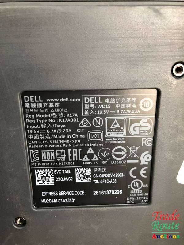 Docking Station - DELL WD15 4K Business Docking Station K17A USB-C K17A001 [130W POWER ADAPTER INCL]