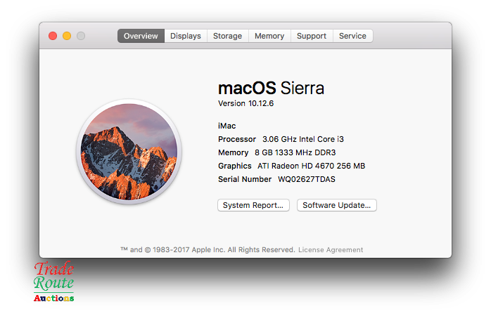 Apple iMAC 21.5 INCH Computer AIO Core i3 3.06Ghz | 8GB RAM | 500GB HDD