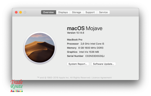 MacBook Pro 13.3-inch 2014 Retina | Core i5 2.6GHz | 8GB RAM | 256GB SSD
