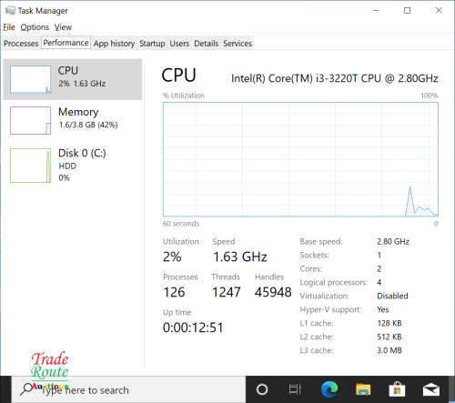 Lenovo ThinkCentre M72E M3267 MINI DESKTOP PC | Core i3 3220T CPU @ 2.8GHz | 4GB RAM | 320GB HDD
