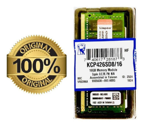 Kingston 16GB DDR4 2666Mhz Memory Laptop RAM [ KCP426SD8/16 ] Brand New
