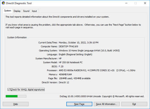 HP 255 G6 15.6 inch Notebook | AMD E2-9000e Radeon R2 1.5GHz | 4GB RAM | 1TB HDD | NOTEBOOK