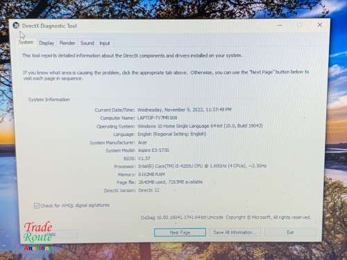 Acer Aspire E5-573G 15.6 inch Laptop | CORE i5 4200U 4th Gen 2.3GHZ | 8GB RAM | 1TB HDD