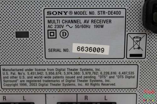 SONY Home Theatre Digital A/V Control Center STR-DE400 & SONY CD/DVD Player DVP-NS508P + 2 REMOTES