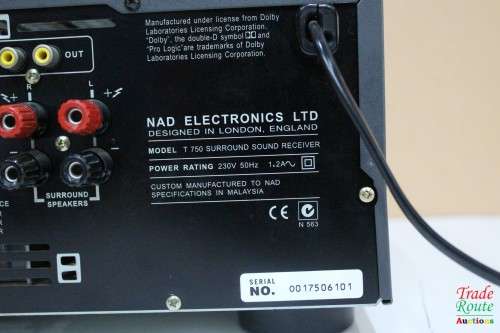 NAD T750 DOLBY PROLOGIC 5.1 CHANNEL SURROUND SOUND AMPLIFIER AM/FM TUNER for Spares / Repairs