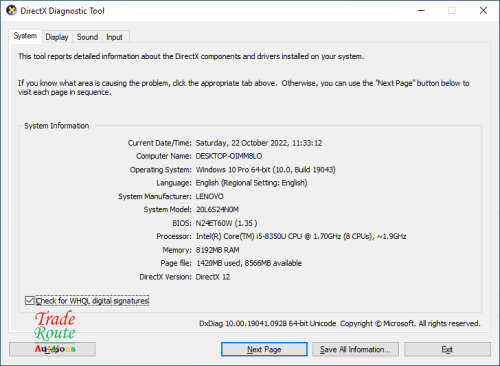 LENOVO THINKPAD T480 Laptop | CORE i5 8350U 8th Gen 1.7GHz | 8GB RAM | 256GB SSD