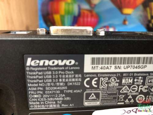 Lenovo 40A7 DK1522 ThinkPad USB 3.0 Pro Dock USED for T550, T540s, T450, T440p, T440s, T440, etc