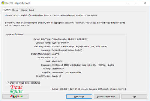 LENOVO IDEAPAD L340 LAPTOP AMD Ryzen 5 3500U with Radeon Vega Mobile Graphics 2.1Ghz/12GB RAM/1TBHDD