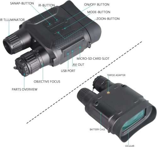 NV400B 7X31 Infared Digital Hunting Night Vision Binoculars 2.0 LCD Military Day and Night Goggles