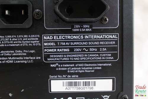 NAD T 758 7.1-channel home theater receiver - For Spares or Repairs