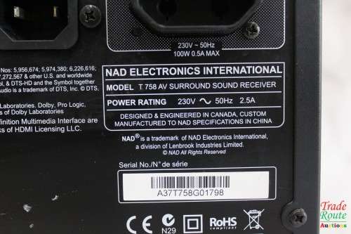 NAD T 758 7.1-channel home theater receiver - For Spares or Repairs