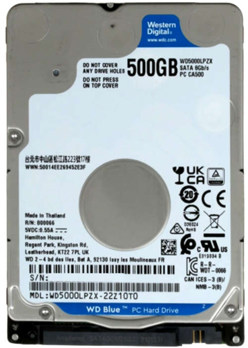 WD 500GB HDD for Laptops