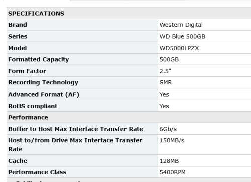 WD 500GB HDD for Laptops