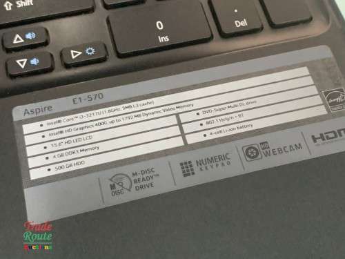 Acer Aspire E1-570 15.6` Laptop | Intel Core i3 3217U 1.8GHz | 4GB RAM | 500GB HDD