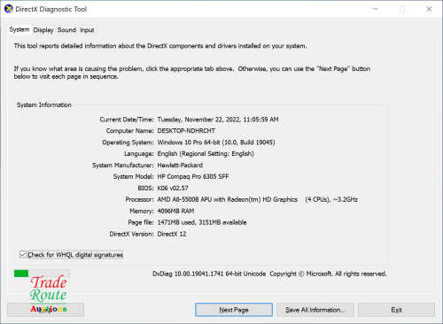 HP COMPAQ 6305 PRO SFF PC | AMD A8-5500B Processor 3.2GHz with Radeon Graphics | 4GB RAM | 120GB HDD