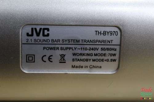 JVC TH-BY970 2.1 Channel Soundbar & Subwoofer - Transparent Sound Bar