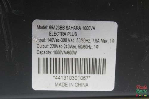 Sahara Electra Plus 1000 VA - 69A23BB - Salvage Stock - No power