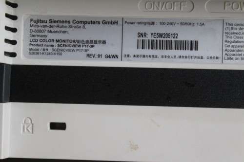 Fujitsu Siemens Computers LCD Color Monitor - D-80807