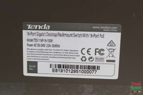 Tenda 16 Port GB Desktop - TEG1116P-16-150W - Smart Managed Switch with POE