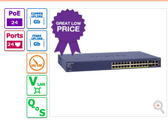 Netgear FS728TPv2 24-Port 10/100 Smart Managed Switch with POE [ FAULTY FOR SPARES OR REPAIR ]