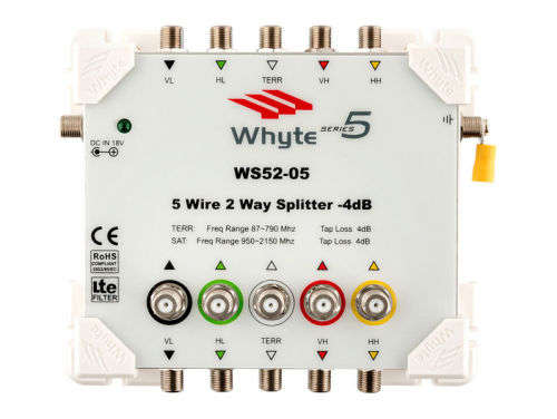 Whyte Series5 4dB WS52-05 - 5 Wire 2 Way Splitter