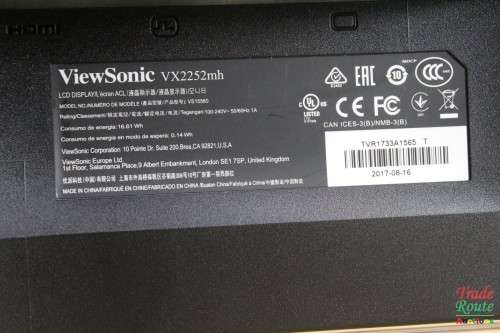 VIEWSONIC DVI+VGA+HDMI 1920x1080 22 INCH Monitor - VX2252MH HDMI, VGA & DVI PORTS