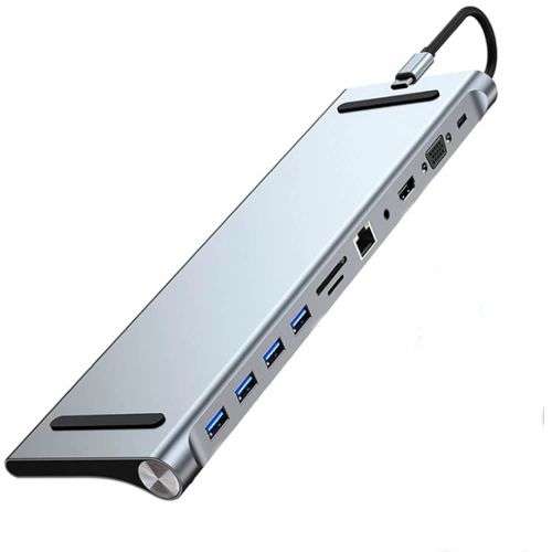 11-in-1 HDMI Hub Adapter - USB Docking Station USB-C HUB Docking Type-C