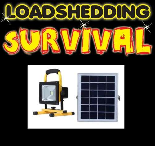 Beat Loadshedding ** Solar Rechargeable Outdoor LED Floodlight + Solar Panel & Cable -- R30 Shipping