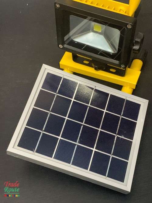 Beat Loadshedding ** Solar Rechargeable Outdoor LED Floodlight + Solar Panel & Cable -- R30 Shipping