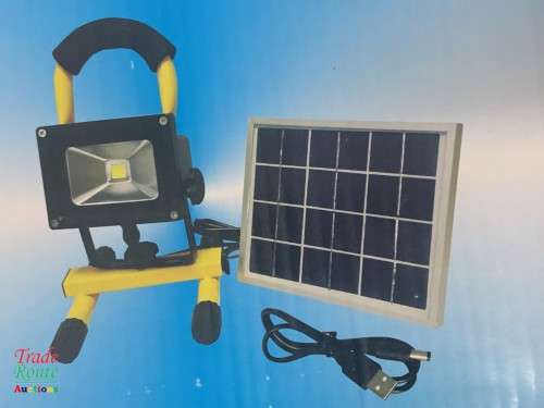 Beat Loadshedding ** Solar Rechargeable Outdoor LED Floodlight + Solar Panel & Cable -- R30 Shipping